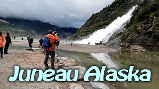 Mendenhall glacier  with Nugget Falls and Tracy's Crab Shack | Juneau Alaska cruise Part 3