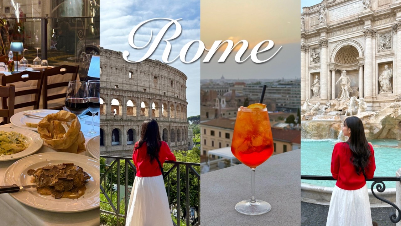 Vlog | 로마 신혼여행 브이로그🇮🇹 | 사랑에 빠질 수밖에 없는 로마🍷 | 사람 없는 트레비 분수⛲️, 콜로세움 포토존, 루프탑바, 트러플 스테이크, 3대 커피, 젤라또