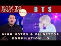 1 of 3 How To Sing BTS - High Notes & Falsettos Compilation - Vocal Coach Reacts - Dr. Marc