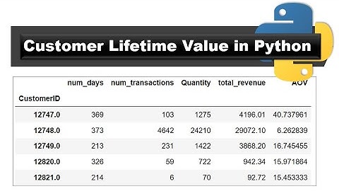 Calculate Customer Lifetime Value | Python Tutorial