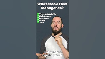 What does a fleet manager do? #fleetmanagement #careeradvice