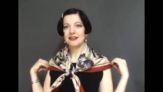 Vecona Vintage - How to tie a silk scarf Part 1 - The Shoulder Drape