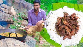 Yummy very spice   pepper  green chili chicken gravy cooking | old-style chicken gravy making Bala