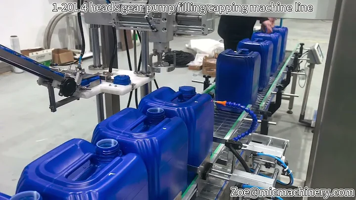 1-20L 4 heads gear pump filling capping machine line