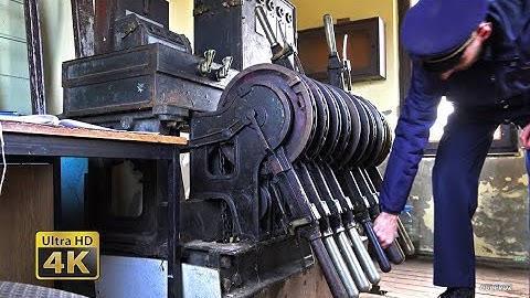 Rail traffic in Serbia - A Switchman, old signal box, track junction and chainways - Station Šebešić