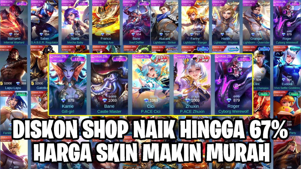 DISKON SHOP DIAMOND KUNING 2025 NAIK JADI 67% ! HARGA SKIN JADI MAKIN MURAH! MOBILE LEGENDS