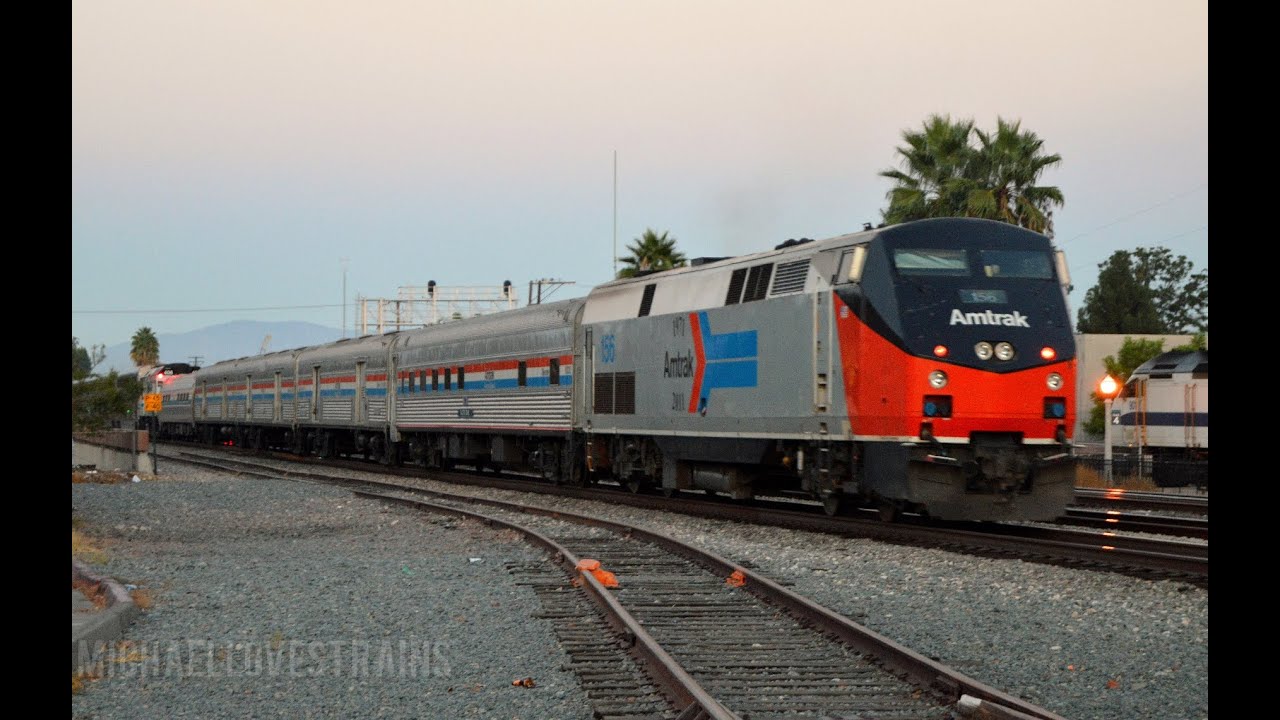 A Rare Evening in Fullerton - Amtrak Museum Train, BNSF Executive MAC ...
