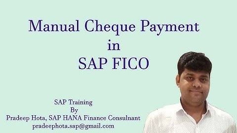 Manual Cheque Payment in SAP FICO | SAP Manual Payment Process | SAP Manual Payment Run