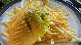 How is the Fish & Chips & Ceasar Salad in Cove 55 Beach Resort In Santubong Sarawak Malaysia?