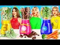 Rich vs Broke vs Giga Rich Food Challenge | Kitchen Hacks by RATATA POWER