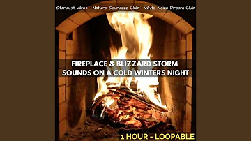 Fireplace & Blizzard Storm Sounds on a Cold Winters Night: One Hour (Loopable)