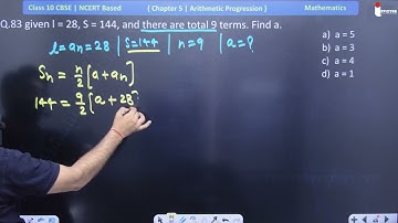 given l = 28, S = 144, and there are total 9 terms. Find a.