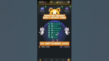 HAMSTER KOMBAT - DAILY SECRET CODE | 06 SEPTEMBER 2024 #hamsterkombat #airdrop #toncoin #crypto