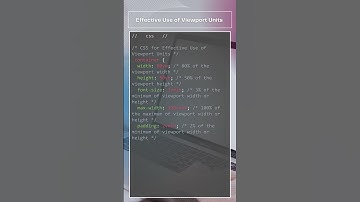 CSS - How can you leverage viewport units for effective styling in web development #CSS #Responsive