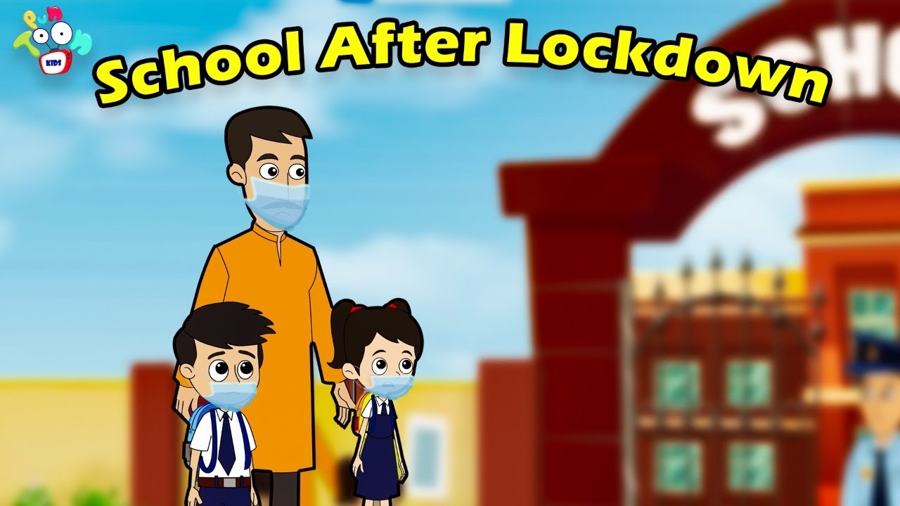 School After Lockdown Back To School First Day at School Animated
