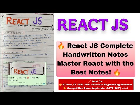 React JS Study Material| Learn React from Scratch | B.Tech, MCA, BCA, Web Dev