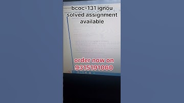 BCOC-131 ignou solve assignment for order 9315191060#ignou