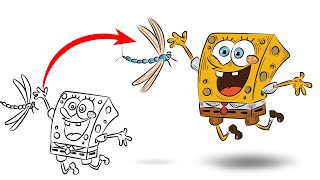 تعليم الرسم | رسم سبونج بوب خطوة بخطوة | Comment dessiner SpongeBob | How to draw SpongeBob