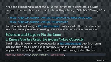Resolving 401 Unauthorized Errors When Accessing GitLab API with Private Tokens