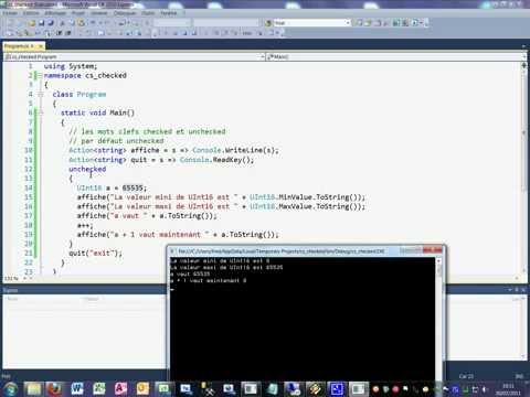 Tutoriel 32 Checked et unchecked en C# en français