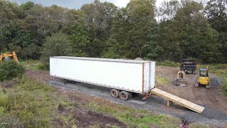 Installing a 53' storage semi trailer
