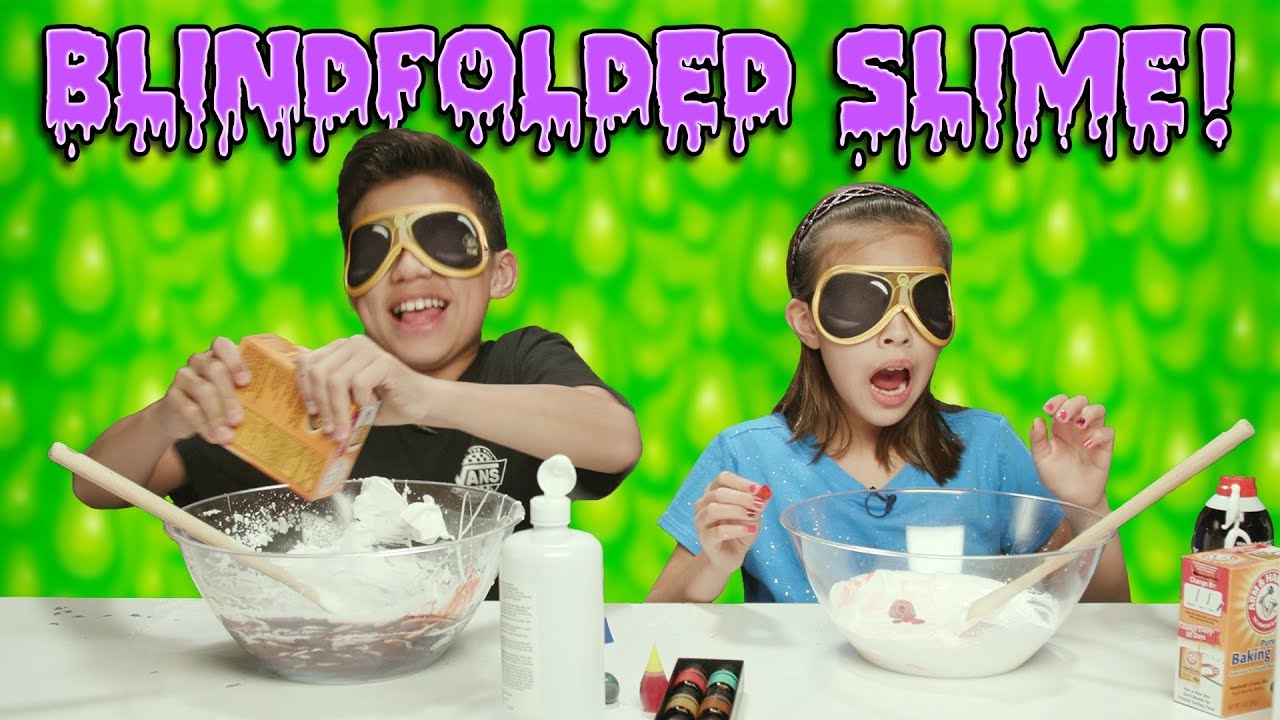 slime tutorial for beginners BLINDFOLDED SLIME CHALLENGE!!! How To Make Super Messy Slime!