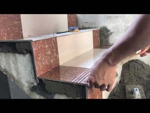 Construction Concrete Stair Floor Tile Installation