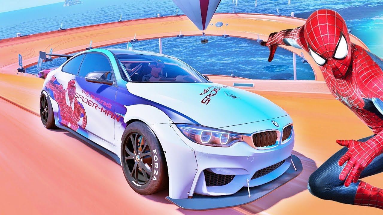 CARROS BMW M4 com HOMEM ARANHA e SUPER HERÓIS! Desafio com Super