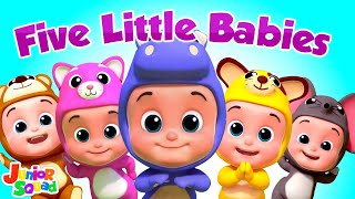 Five Little Babies Jumping on the Bed Nursery Rhyme \& Baby Song by Junior Squad