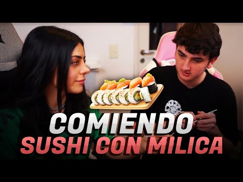 APRENDIENDO A COMER SUSHI CON MILICA CITA PRESENCIAL (SI, NO SE USAR LOS PALITOS)