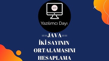 İki Sayının Ortalamasını Hesaplama(Java)