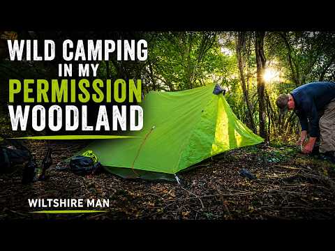 Wild Camping in My Permission Woodland | Bikepacking, Curry, Beer. Lanshan 2 man tent.