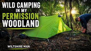 Wild Camping in My Permission Woodland | Bikepacking, Curry, Beer. Lanshan 2 man tent.