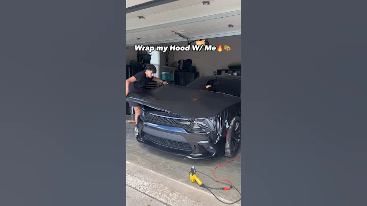 WRAPPING MY DODGE CHARGER HOOD🔥😱 #dodgecharger #scatpack #hemi #srt #carwrap