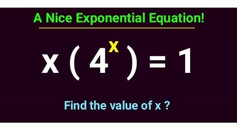 An Exponential Equation | Maths olympiad  Problem
