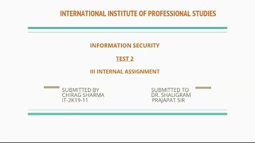 Information Security - Test_2 Solutions Assignment