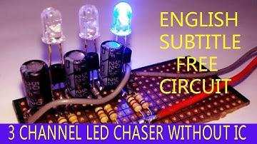 No ic  3 transistor led chaser । 3 channel led chaser । Make led chaser circuit
