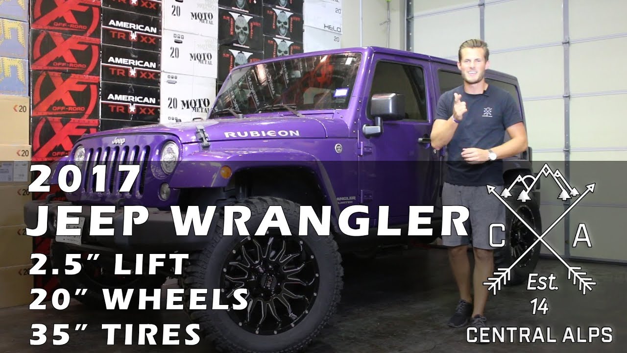 2017 Jeep Wrangler JK Rubicon 2.5" Lift Kit, 20" Wheels, 35" Tires