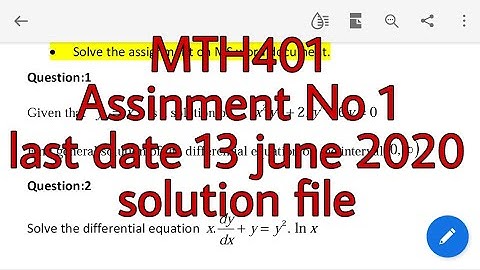 Assinment Solution file mth401