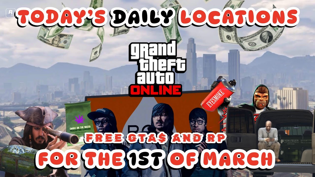GTA: Online. • Today's Shipwreck, Gun Van, Street Dealers, LS Tags & Weed Bag locations. • Mar. 1st.