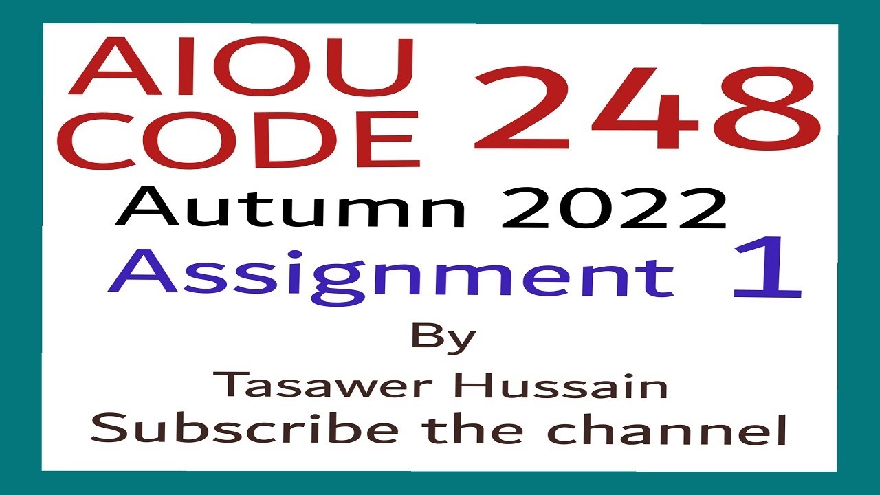 aiou 248 solved assignment 2022