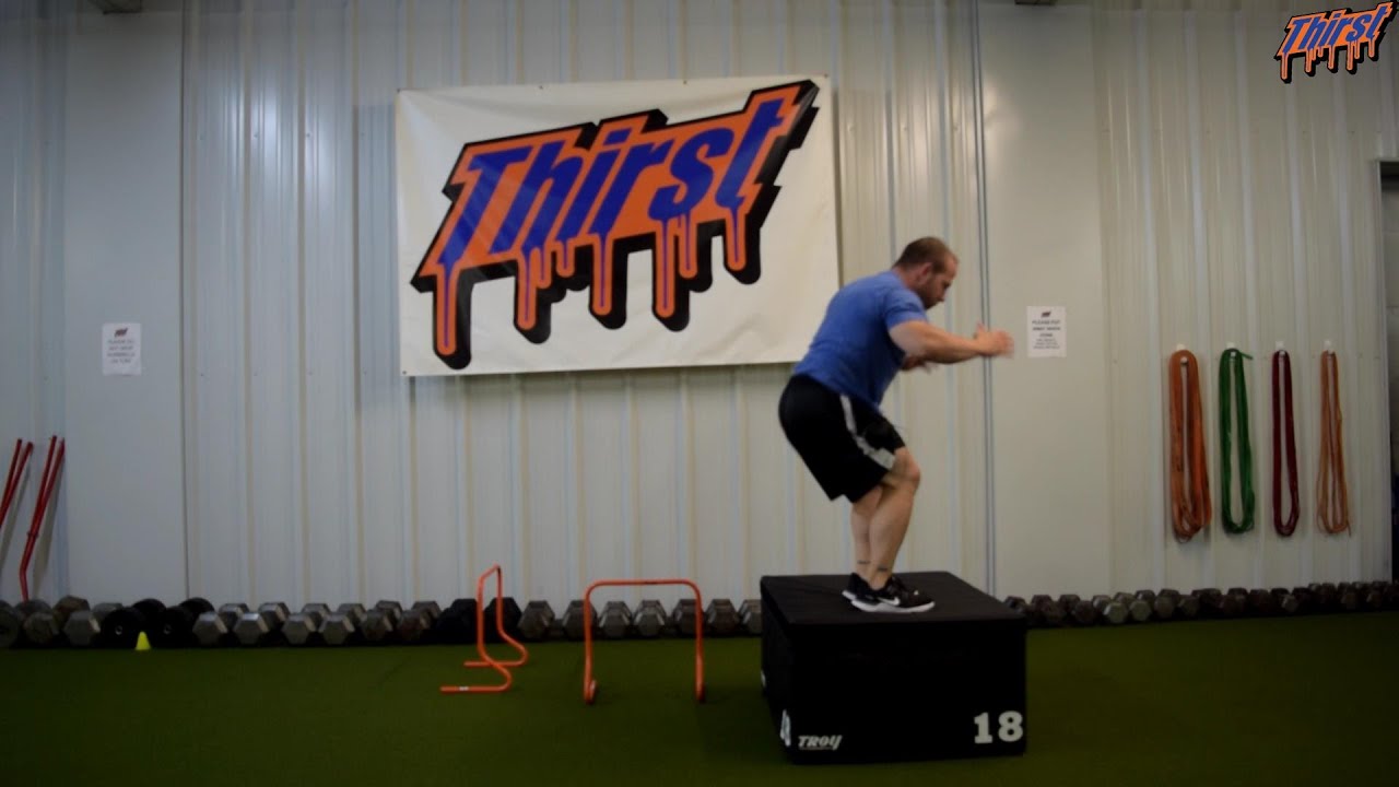 Hurdle Hop To Lateral Hurdle Hop To Box Jump - THIRSTgym.com - YouTube