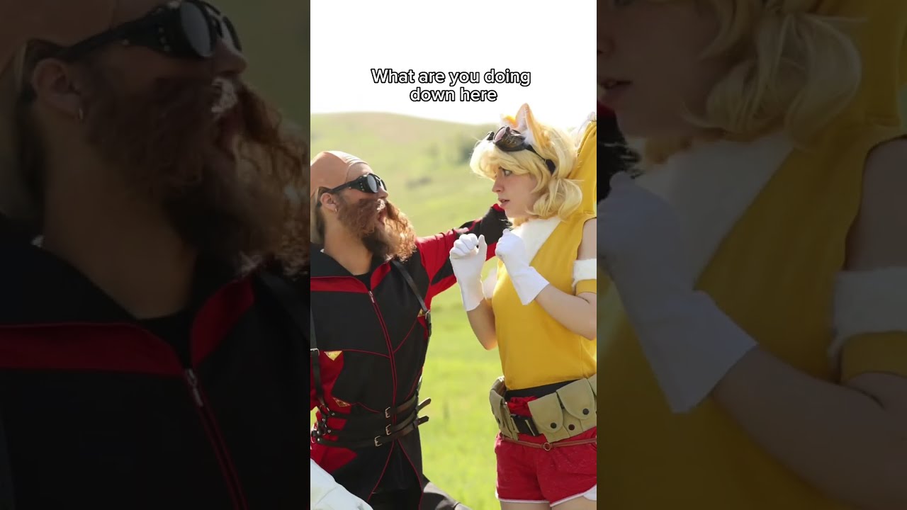 “Pick one. Pick ONE!!” - Tails and Doctor Eggman cosplay with @cadeaugh 🔧💥 #sonic