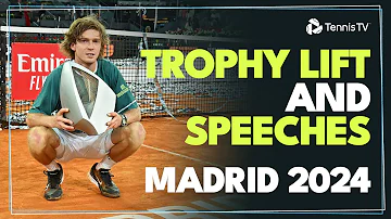 Andrey Rublev vs Felix Auger-Aliassime: Trophy Lift & Speeches! | Madrid 2024 Highlights