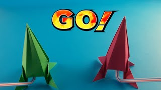 картинка: Как сделать ракету из бумаги /Оригами ракета /Летающая ракета из бумаги