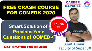 COMEDK 2020 CRASH COURSE, Mathematics-Previous Year Question Paper discussion of COMEDK| COMEDK 2020