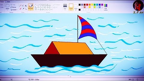 How to draw boat in ms paint // simple boat drawing on computer