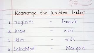 Rearrange the jumbled letters