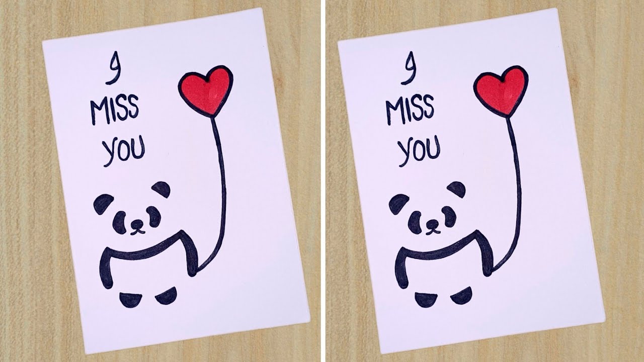 I Miss You Card for best friend // How to make Miss You Card