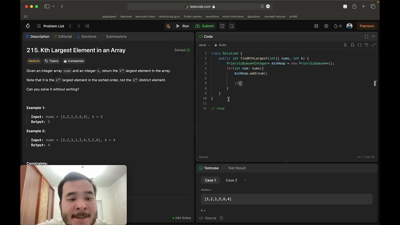 215 kth largest element in an array leetcode solution java youtube